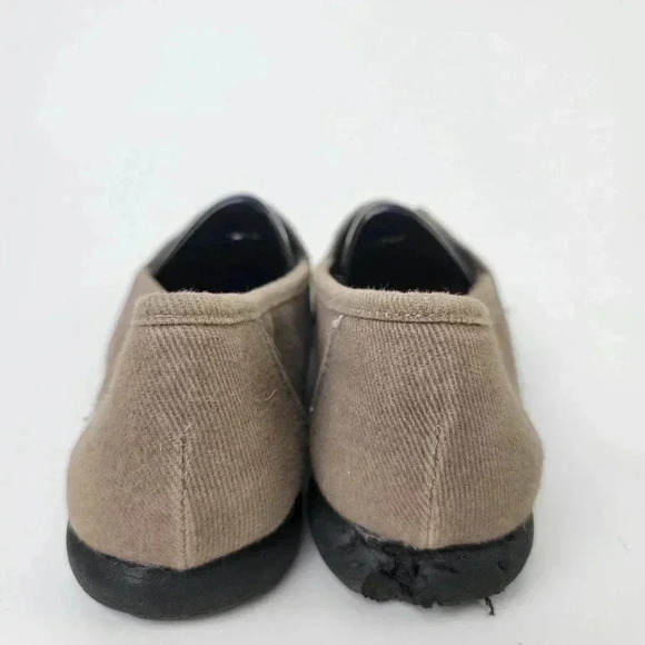 Yuu Celista Grey Twill Classic Slip On Flats - 6 - Picture 7 of 8